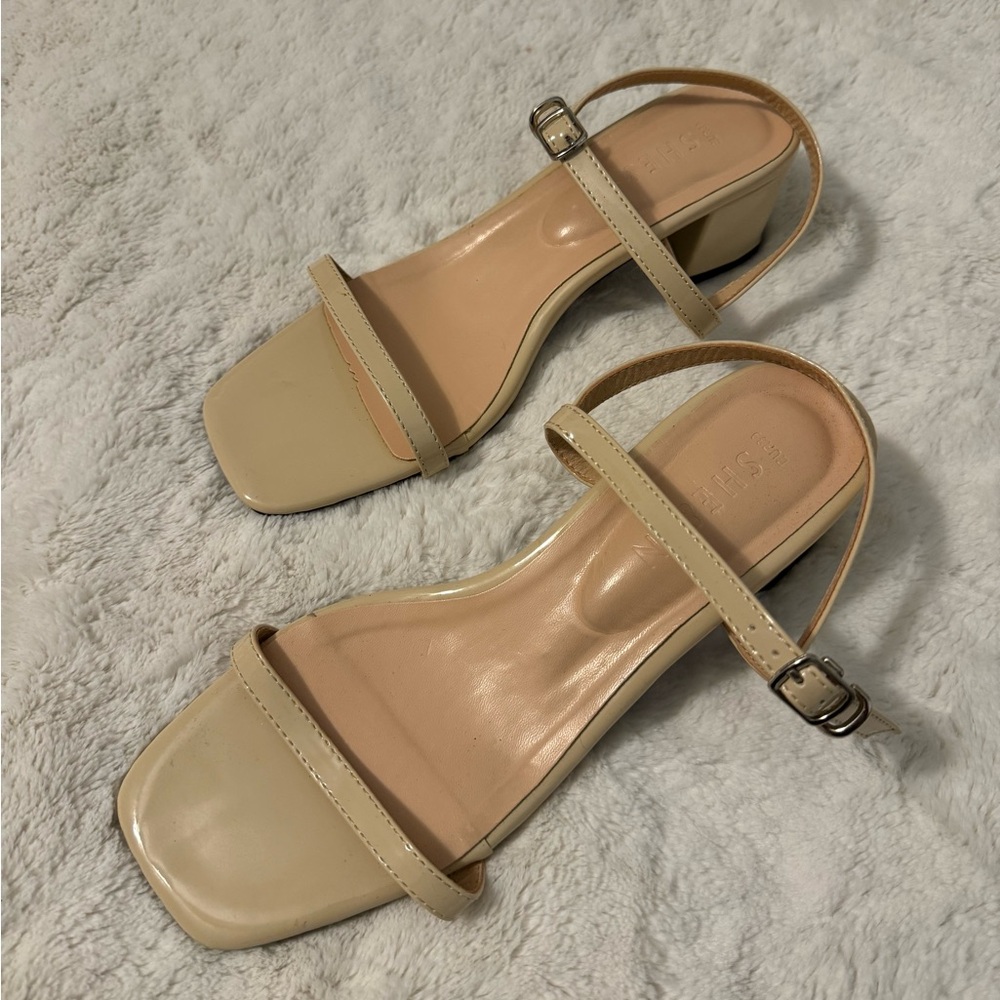 strappy low block heels